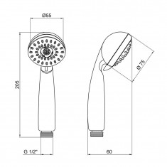  Лійка для ручного душу Лейки Lidz Niagara 18 75 мм округла LDNIA18CRM34802 Chrome 