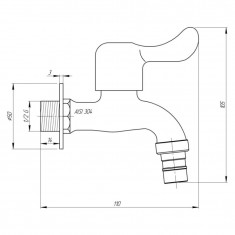  Кран поливальний Lidz Mono 12 1/2 LDMON12NKS34927 Nickel 