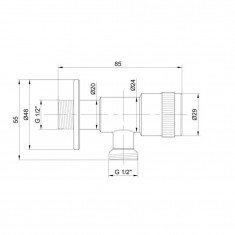  Запірний вентиль Lidz Went 112 1/2*1/2 LDWEN112NKS34930 Nickel 