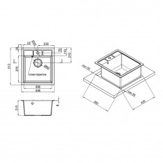  Кухонна мийка Lidz 460х515/200 BLA-03 (LIDZBLA03460515200) 