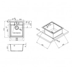  Кухонна мийка Lidz 460х515/200 GRF-13 (LIDZGRF13460515200) 