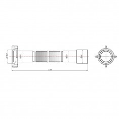  Гнучка труба Lidz (WHI) 60 01 G002 01 з накидною гайкою 1 1/2