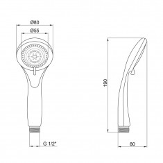  Лійка для ручного душу Лейки Lidz Niagara 24 80 мм округла LDNIA24CRM39332 Chrome 