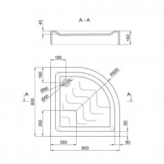  Душовий піддон Lidz Kupala ST80x80x16 