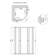  Душова кабіна Lidz Latwa SC80x80.SAT.LOW.GR, скло тоноване 4 мм без піддона 