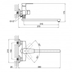  Змішувач для ванни Brinex 35C 005 