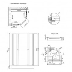  Душова кабіна Lidz Latwa SC80x80.SAT.LOW.GR, скло тон. 4 мм + Lidz Душовий піддон KAPIELKA ST80x80x15 