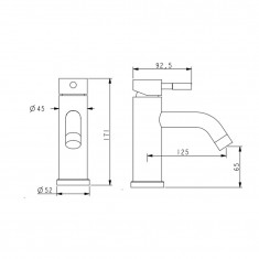  Змішувач для раковини Lidz Aria 0011F (k35) LDARI0011FNKS46091 Nickel 