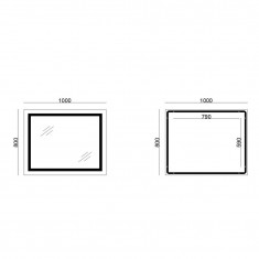  Дзеркало Lidz Kubis 1000х800 з LED-підсвічуванням Touch, з антизапотіванням, з димером, рег. яскравості LD78LF61410080 