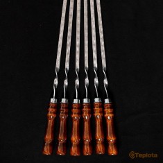  Шампур 620 (360) х 12 х 3 мм, плоский з дерев'яною ручкою (ціна за 6 шт.) 