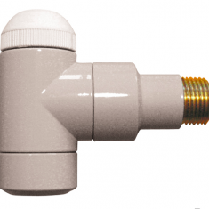  Термостатичний клапан HERZ-TS-90 DE LUXE, кутовий, кольорові,Rp 1/2 x R 1/2.Колір-єдельвейс. (HERZ S792404) 