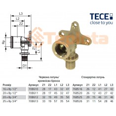  TECE Кут настінний з внутрішньою різьбою 20х3/4