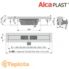  Alcaplast Душовий трап (водовідвідний жолоб) APZ6-Professional, 750 мм 