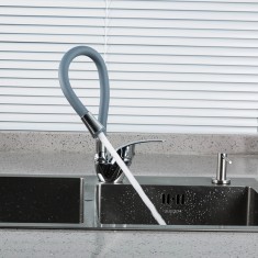  Змішувач для кухні FRUD R40055-3 з гнучким виливом, сірий 