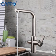  Змішувач для кухні на дві води GAPPO G4399-4, сатин 