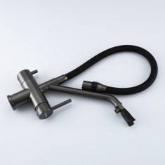  Змішувач для кухні з підключенням фільтра GAPPO G4398-89, збройова сталь 