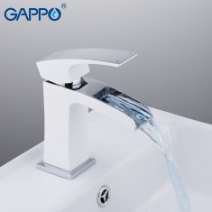 Змішувач для умивальника GAPPO G1007-30, білий/хром 
