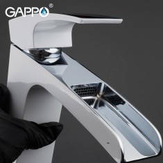  Змішувач для умивальника GAPPO G1007-31, білий/хром 