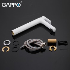  Змішувач для умивальника GAPPO G1048-2, білий/хром 