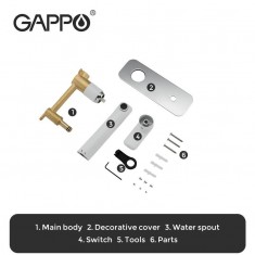  Змішувач для умивальника GAPPO G1048-22, білий/хром 