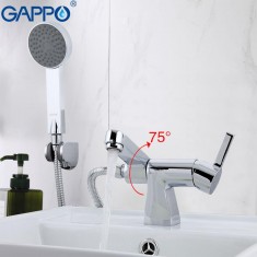  Змішувач для умивальника GAPPO G1204, з душовою лійкою, хром 