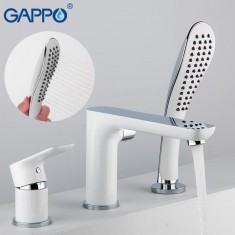  Змішувач для ванни на борт GAPPO G1148, білий/хром 