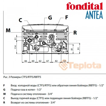  Газовый котел FONDITAL Antea CTN 24 AF bi-termo, двухконтурный 