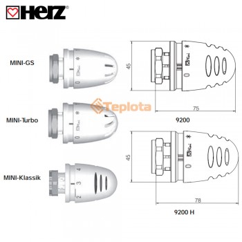 Термостатична головка Herz Mini GS 9200 M 28x1,5 арт. 1920006 
