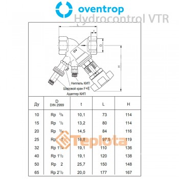  Oventrop Hydrocontrol VTR Регулюючий вентиль Ду32, 1 1/4
