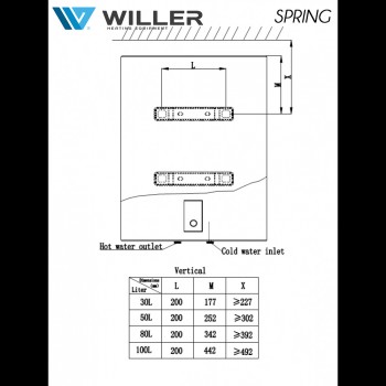  Водонагрівач Willer Spring EVH30R (бойлер) 