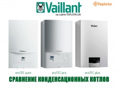 Сравнение конденсационных котлов Vaillant серии Vaillant ecoTEC plus, Vaillant ecoTEC pro и Vaillant ecoTEC pure на сайте Теплота