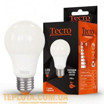 Світлодіодна лампа Tecro LED A60 9W E27 4000K (T-A60-9W-4K-E27) 