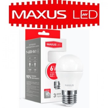 Світлодіодна лампа Светодиодная лампа  MAXUS LED G45 6W 3000K 220V E27 (1-LED-541) 