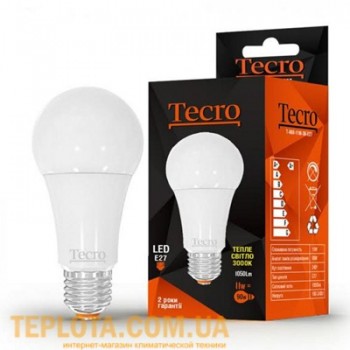 Світлодіодна лампа Tecro LED A60 11W E27 3000K (T-A60-11W-3K-E27) 