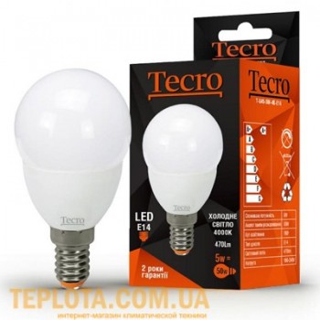 Світлодіодна лампа Tecro LED G45 5W 4000K E14 (T-G45-5W-4K-E14) 