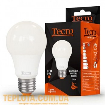 Світлодіодна лампа Tecro LED A60 5W E27 4000K (T-A60-5W-4K-E27) 