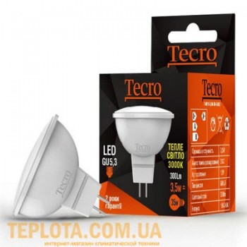 Світлодіодна лампа Tecro LED MR16 3,5W 3000K GU5.3 (T-MR16-3,5W-3K-GU5,3) 