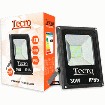  Світлодіодний прожектор Tecro LED 30W 6400K 2100Lm IP65 (TL-FL-30B) 