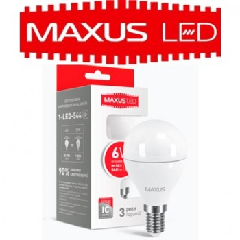 Світлодіодна лампа Светодиодная лампа  MAXUS LED G45 6W 4100K 220V E14 (1-LED-544) 