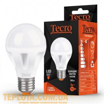 Світлодіодна лампа Tecro LED A60 9W E27 4000K (T2-A60-9W-4K-E27) 