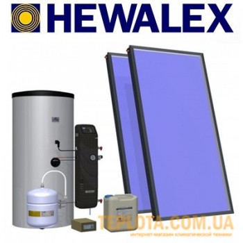  Пакетна пропозиція геліосистеми Hewalex Compact Plus -300 з плоским колектором KS2100 T AC і бойлером на 300 літрів 
