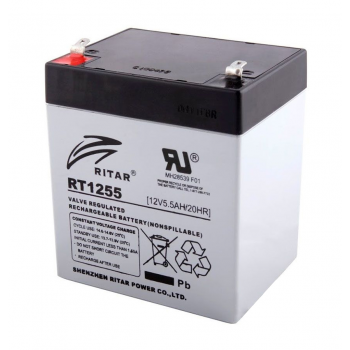  Акумуляторна батарея AGM RITAR RT1255, Gray Case, 12V 5.5Ah ( 90 х 70 х 101 (107) ) Q10 