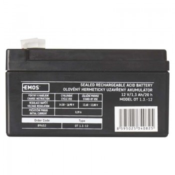  Акумуляторна батарея Emos B9652 12V 1.3AH (FAST.4.7 MM) AGM 