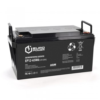  Акумуляторна батарея Europower 12V 65AH (EP12-65M6/14262) AGM+ подарунок  Безкоштовна доставка   