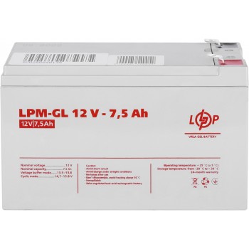  Акумуляторна батарея LogicPower 12V 7.5AH (LPM-GL 12 - 7.5 AH) GEL 