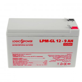  Акумуляторна батарея LogicPower 12V 9AH (LPM-GL 12 - 9 AH) GEL 