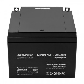  Акумуляторна батарея LogicPower LPM 12V 26AH (LPM 12 - 26 AH) AGM 