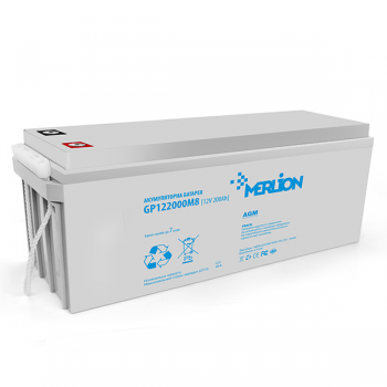  Акумуляторна батарея MERLION AGM GP122000M8 12 V 200 Ah ( 522 х 240 х 219 ) Q1+ подарунок  Безкоштовна доставка   