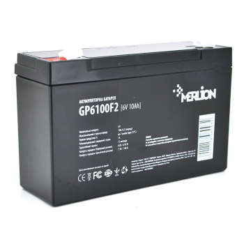  Акумуляторна батарея MERLION AGM GP610F2 6 V 10Ah (150 x 50 x 95 (100)) Q10 (GP6100F2) 