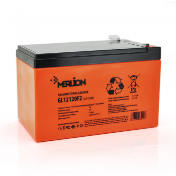  Акумуляторна батарея MERLION GL12120F2 12 V 12 Ah (150 x 98 x 95 (100)) Orange Q6 (GL12120F2 GEL) 